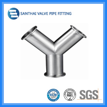 Espejo de acero inoxidable sanitario pulido Y-Type Tee Pipe Fittings